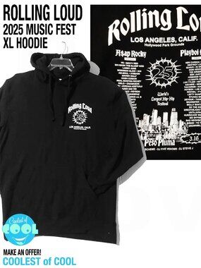 Rolling Loud 2025 lineup hoodie XL official LA Hip Hop music festival merch